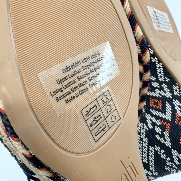 NEW‎ CABI ISLA SUEDE WEDGE ESPADRILLE AZTEC WOMEN 10 Ankle Tassel Nautical 6001 - Picture 14 of 16